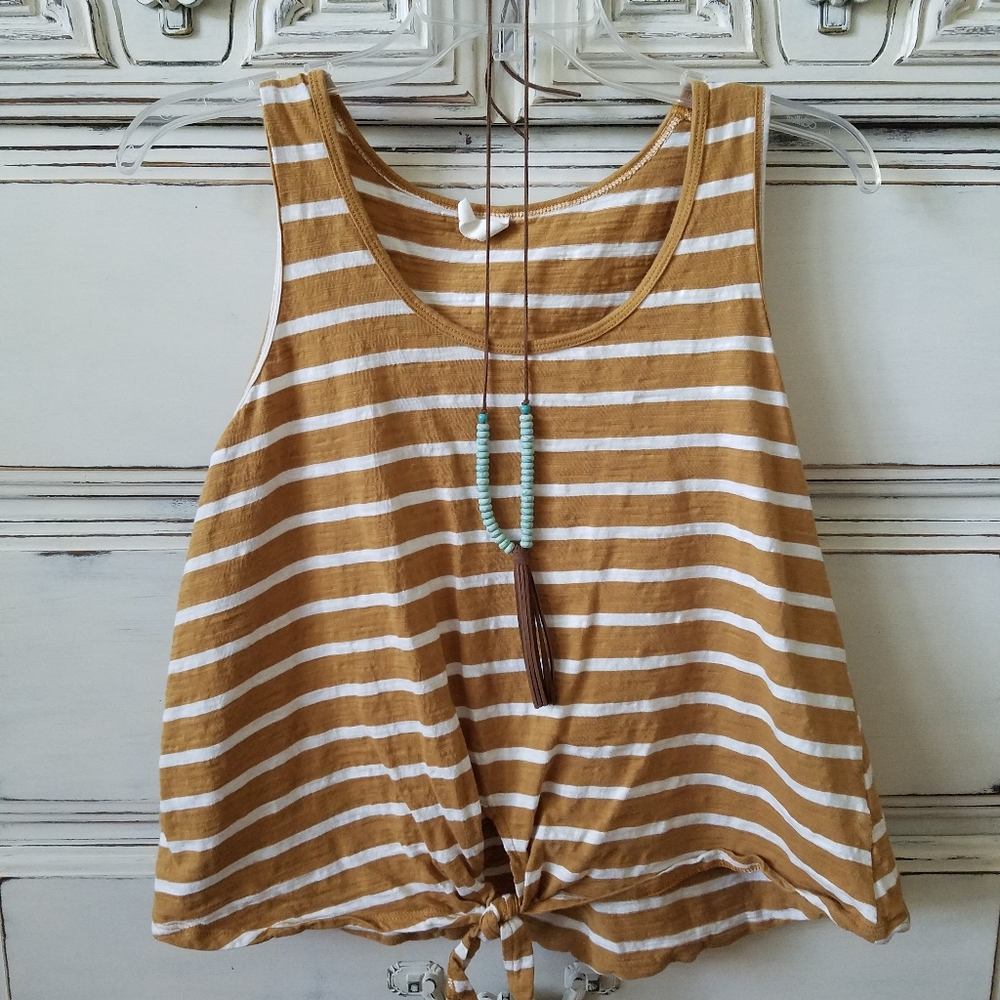 Mustard & White Tank